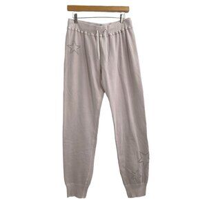 Monrow Pale Pink Star Studded Sweatpants Womens Size Large Loungewear Casual